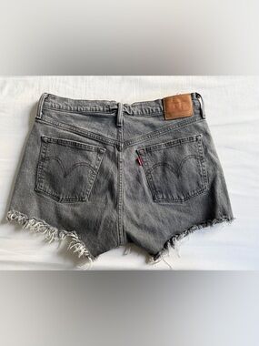 Levi’s 501 High-Rise Charcoal Gray Denim Cutoff Shorts